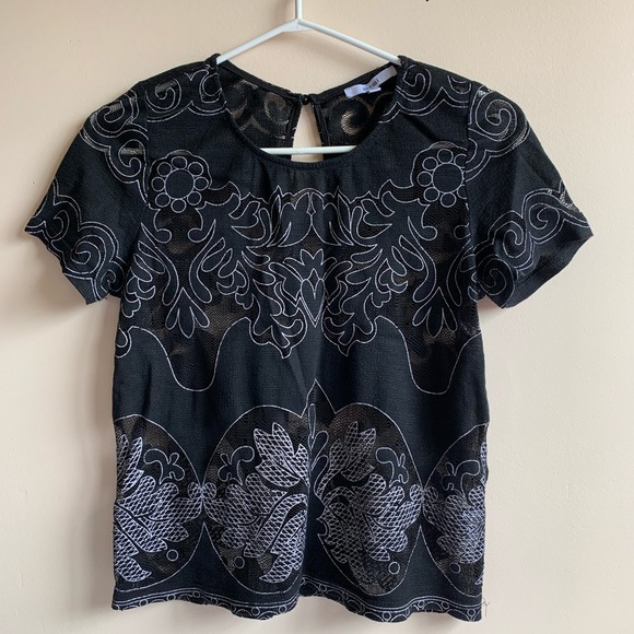 Black Net Design T-Shirt - Picture 1 of 3